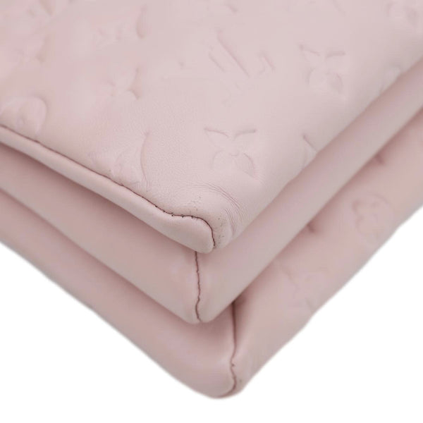 LOUIS VUITTON Coussin PM Monogram Embossed Leather Shoulder Bag Pink