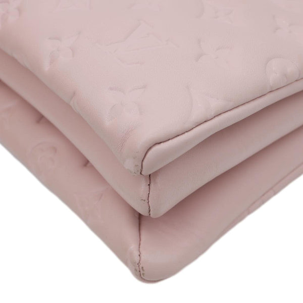 LOUIS VUITTON Coussin PM Monogram Embossed Leather Shoulder Bag Pink