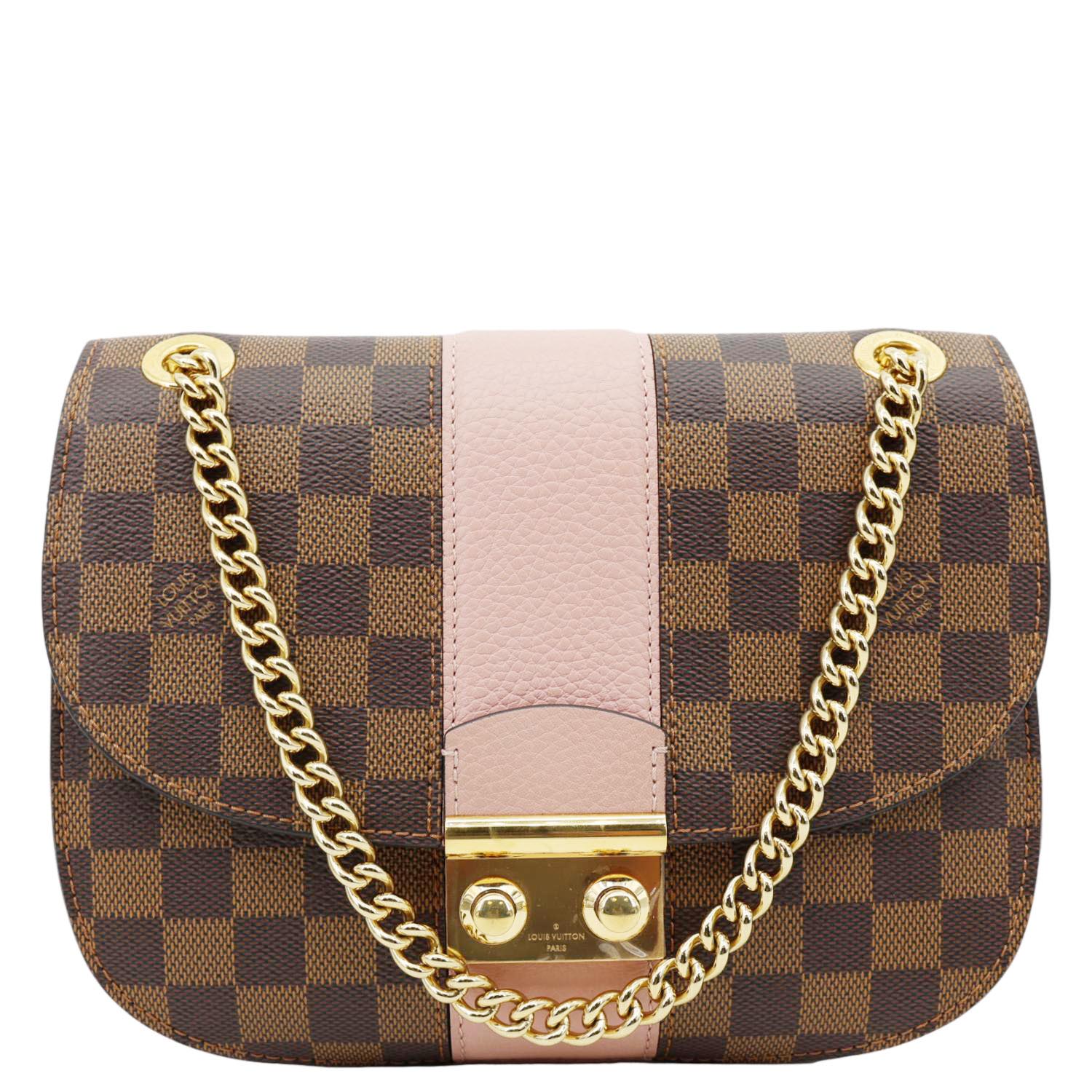 LOUIS VUITTON Wight Damier Ebene Shoulder Bag Rose Ballerine