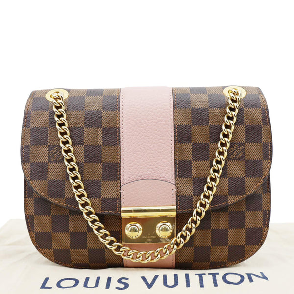 LOUIS VUITTON Wight Damier Ebene Shoulder Bag Rose Ballerine