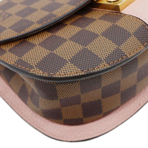 LOUIS VUITTON Wight Damier Ebene Shoulder Bag Rose Ballerine