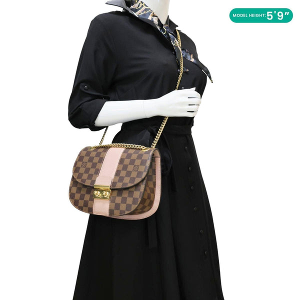 LOUIS VUITTON Wight Damier Ebene Shoulder Crossbody Bag Magnolia