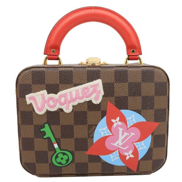 LOUIS VUITTON Stories Box Patches Damier Ebene Shoulder Bag Brown