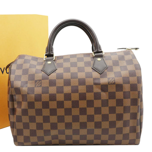 LOUIS VUITTON Speedy 30 Damier Ebene Satchel Bag Brown