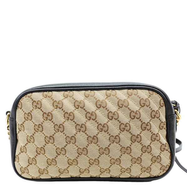 GUCCI Marmont Small Monogram Canvas Crossbody Camera Bag Beige 447632