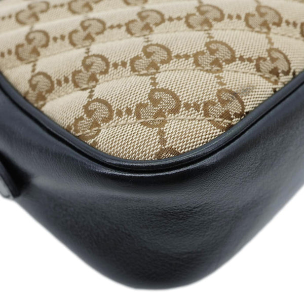 GUCCI Marmont Small Monogram Canvas Crossbody Camera Bag Beige 447632