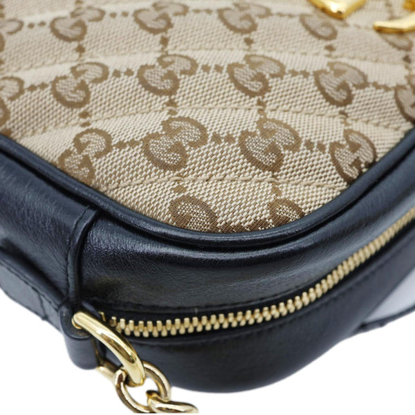 GUCCI Marmont Small Monogram Canvas Crossbody Camera Bag Beige 447632