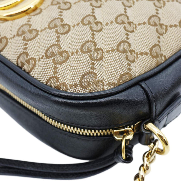 GUCCI Marmont Small Monogram Canvas Crossbody Camera Bag Beige 447632