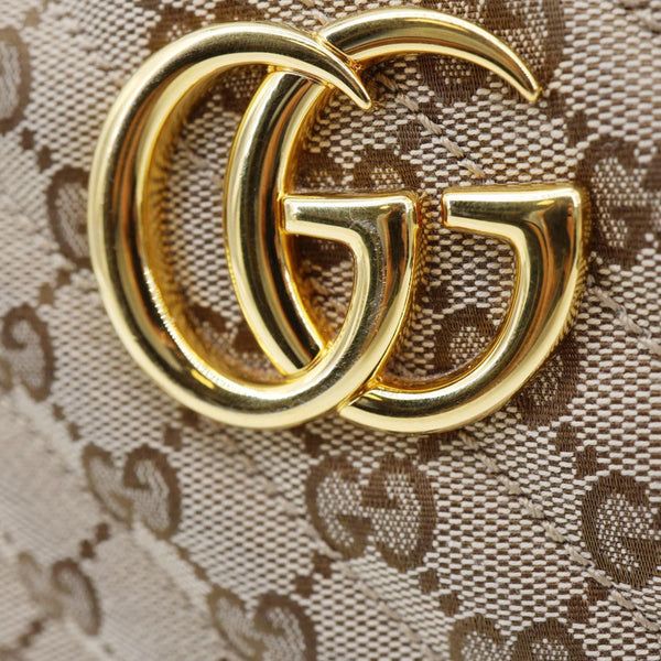 GUCCI Marmont Small Monogram Canvas Crossbody Camera Bag Beige 447632
