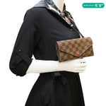 LOUIS VUITTON Josephine Damier Ebene Wallet Brown