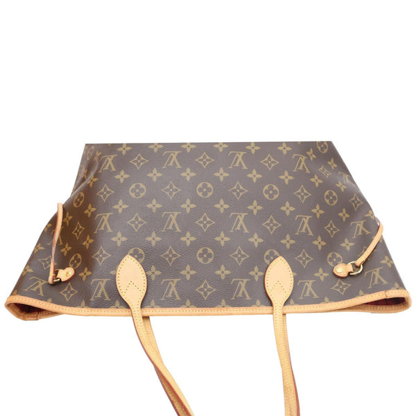 LOUIS VUITTON Neverfull MM Monogram Canvas Tote Bag Brown