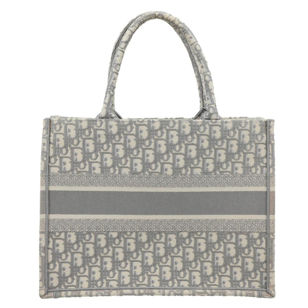 CHRISTIAN DIOR Book Medium Oblique Canvas Tote Bag Grey