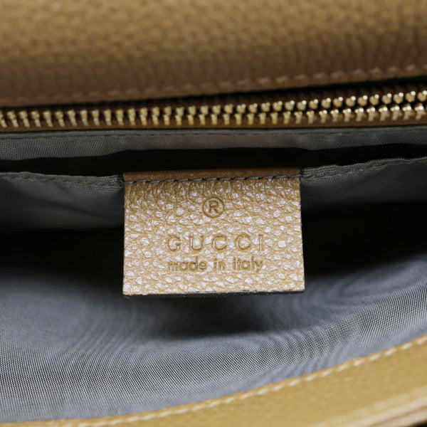 GUCCI Zumi Flap Small Grainy Leather Shoulder Bag Brown 576388