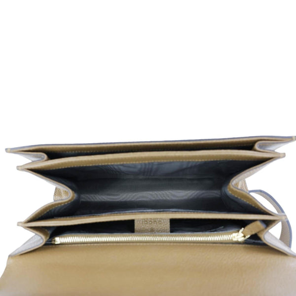 GUCCI Zumi Flap Small Grainy Leather Shoulder Bag Brown 576388