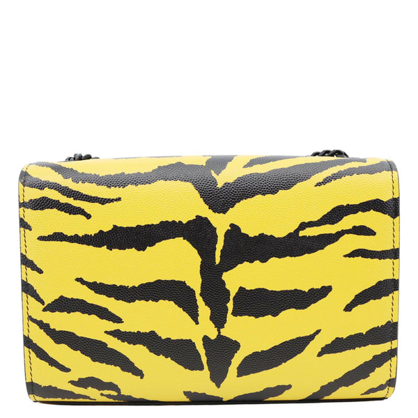 YVES SAINT LAURENT Classic Kate Zebra Print Leather Crossbody Bag Yellow