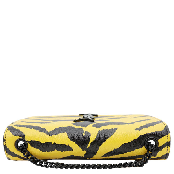 YVES SAINT LAURENT Classic Kate Zebra Print Leather Crossbody Bag Yellow