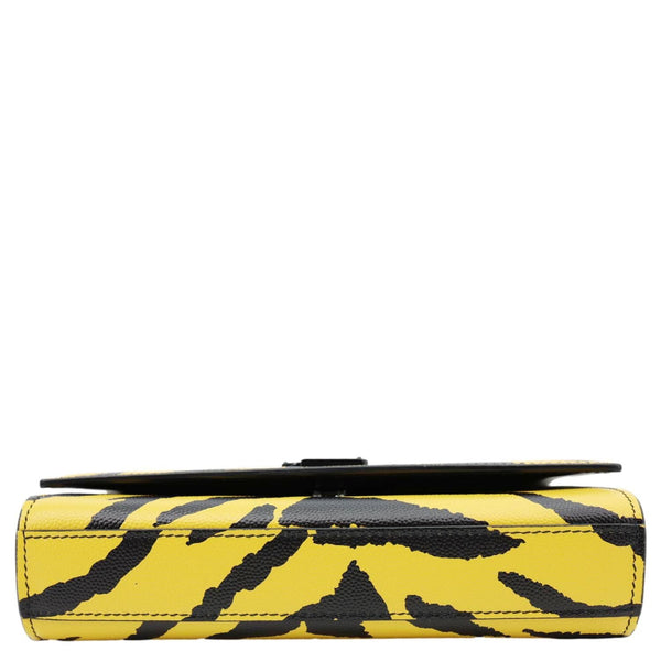YVES SAINT LAURENT Classic Kate Zebra Print Leather Crossbody Bag Yellow
