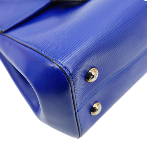 LOUIS VUITTON Cluny MM Epi Leather Top Handle Crossbody Bag Blue