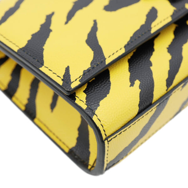 YVES SAINT LAURENT Classic Kate Zebra Print Leather Crossbody Bag Yellow