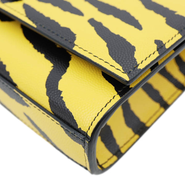 YVES SAINT LAURENT Classic Kate Zebra Print Leather Crossbody Bag Yellow