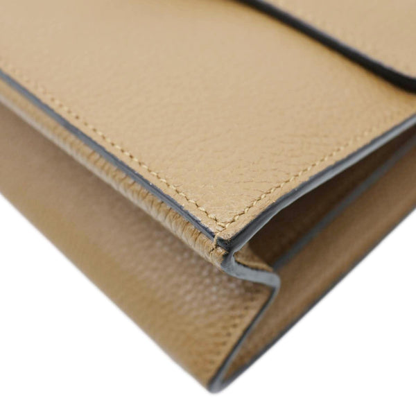 GUCCI Zumi Flap Small Grainy Leather Shoulder Bag Brown 576388