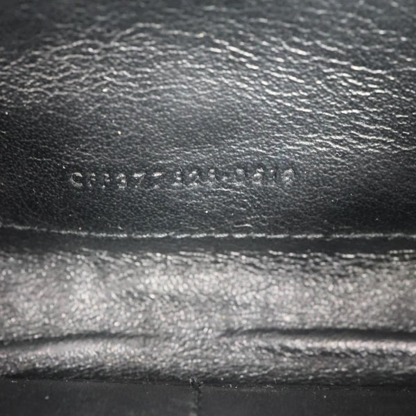 YVES SAINT LAURENT Monogram Grain De Poudre Chevron Leather Wallet On Chain Neon Pink