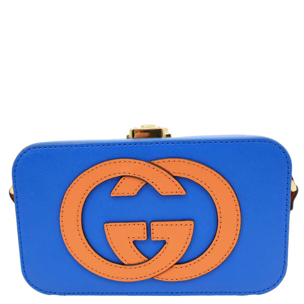 GUCCI Interlocking G Eclipse Leather Crossbody Bag Blue 658230