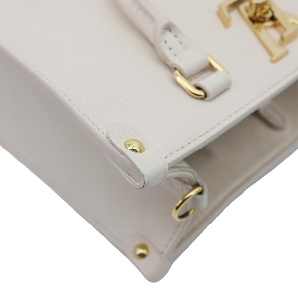 LOUIS VUITTON Lock & Go Grained Calf Leather Shoulder Bag Quartz