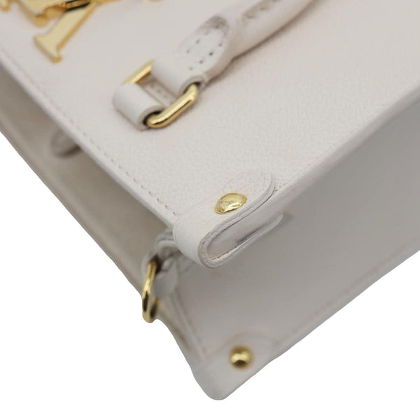 LOUIS VUITTON Lock & Go Grained Calf Leather Shoulder Bag Quartz