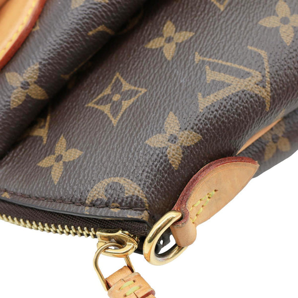 LOUIS VUITTON Rivoli MM NM Monogram Canvas Satchel Bag Brown