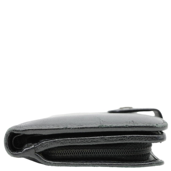 CHANEL Grained Calfskin Leather Bifold Wallet Black