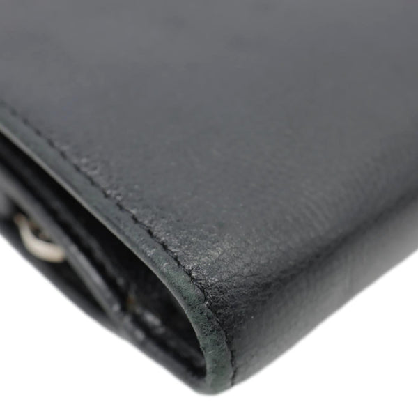 CHANEL Grained Calfskin Leather Bifold Wallet Black