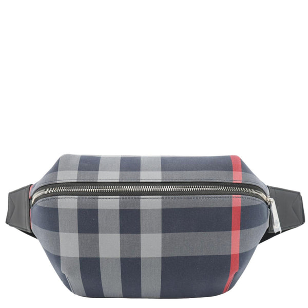 BURBERRY Sonny House Check Canvas Funny Pack Belt Bag Navy Grey