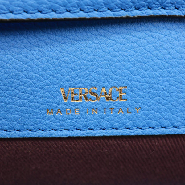 VERSACE La Medusa Tonal Leather Crossbody Bag Blue