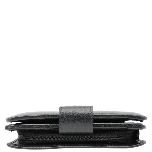 CHANEL Grained Calfskin Leather Bifold Wallet Black