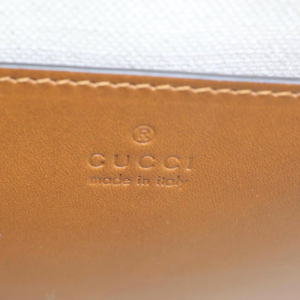 GUCCI Logo Small Embossed Calfskin Leather Shoulder Bag Brown 679540