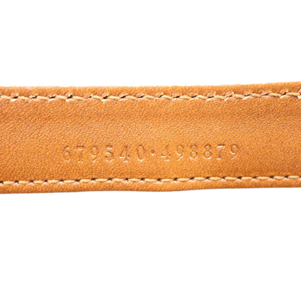 GUCCI Logo Small Embossed Calfskin Leather Shoulder Bag Brown 679540