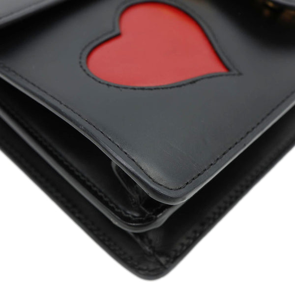 GUCCI Marmont Heart Patchwork Leather Chain Shoulder Bag Red 431777