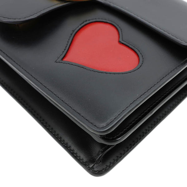GUCCI Marmont Heart Patchwork Leather Chain Shoulder Bag Red 431777