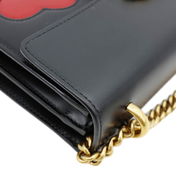 GUCCI Marmont Heart Patchwork Leather Chain Shoulder Bag Red 431777