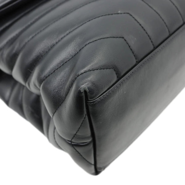 YVES SAINT LAURENT Loulou Medium Quilted Calfskin Leather Shoulder Bag Black