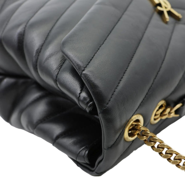 YVES SAINT LAURENT Loulou Medium Quilted Calfskin Leather Shoulder Bag Black