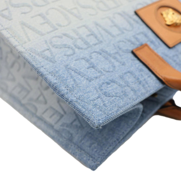 VERSACE La Medusa Denim Tote Bag Blue