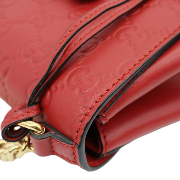 GUCCI Padlock GG Leather Backpack Red 498194