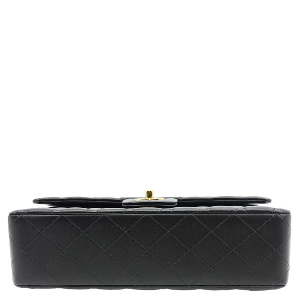CHANEL Classic Double Flap Medium Quilted Leather Shoulder Bag Black