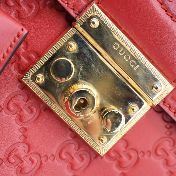 GUCCI Padlock GG Leather Backpack Red 498194