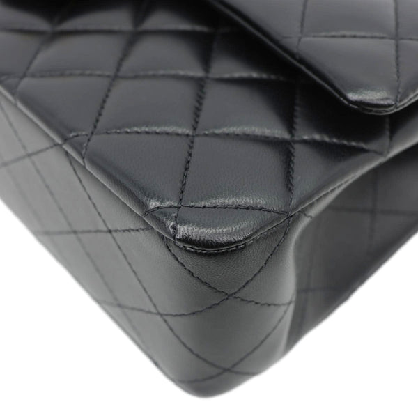 CHANEL Classic Double Flap Medium Quilted Leather Shoulder Bag Black