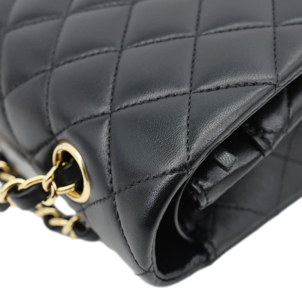 CHANEL Classic Double Flap Medium Quilted Leather Shoulder Bag Black