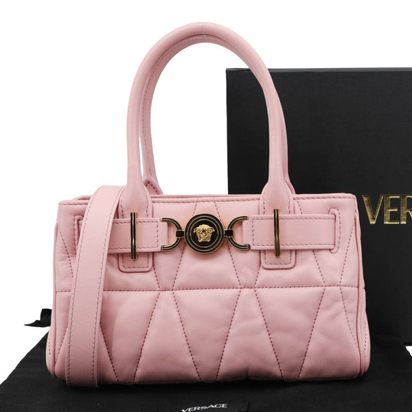 VERSACE Medusa '95 Quilted Leather Tote Bag Pink