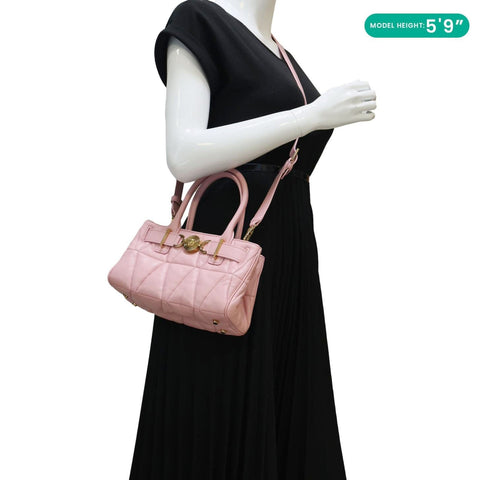 VERSACE Medusa '95 Quilted Leather Tote Bag Pink